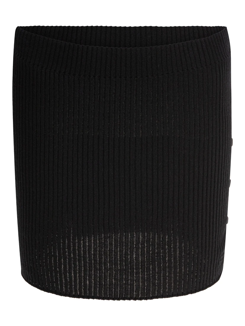 Cotton and merino wool miniskirt
