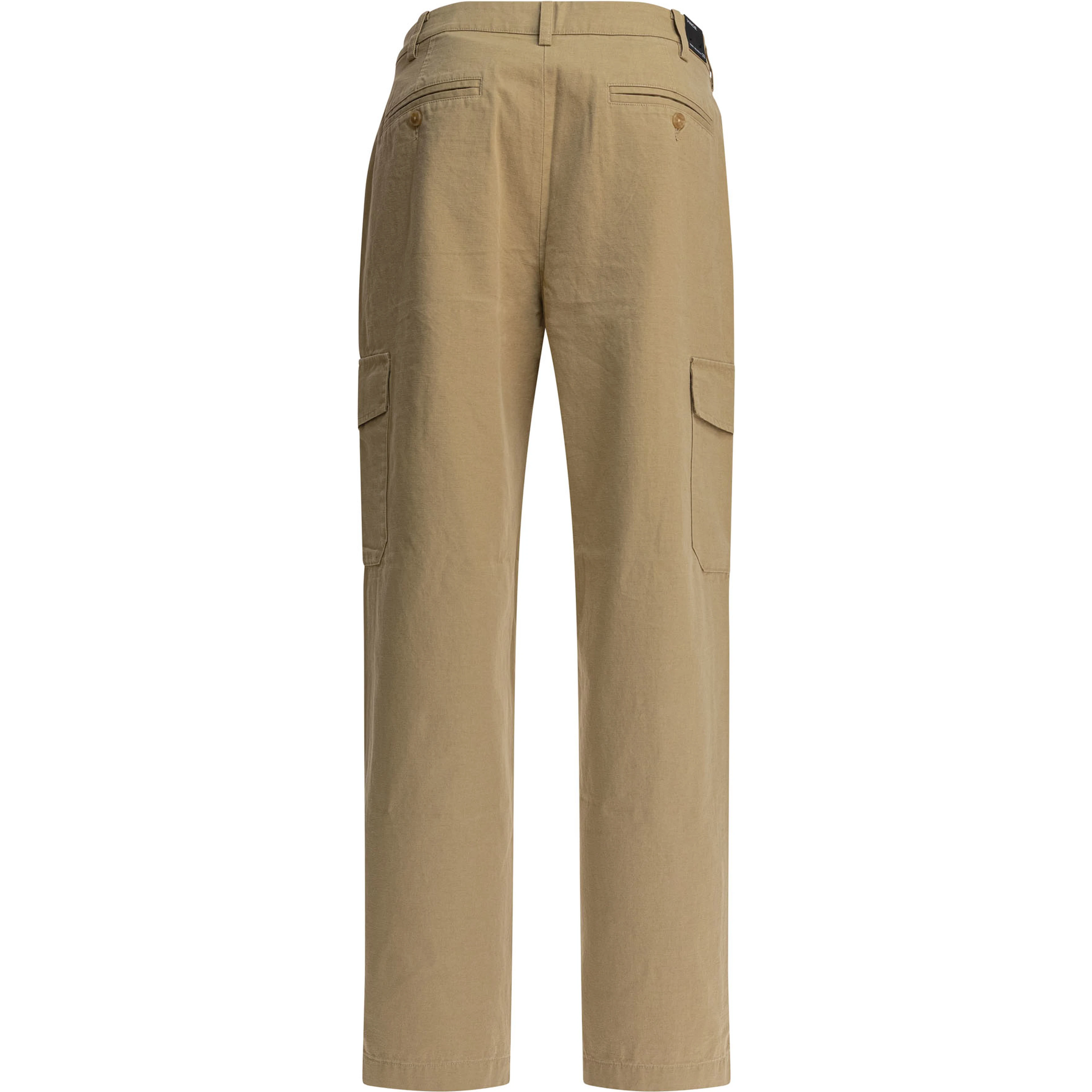 Cotton and linen cargo trousers