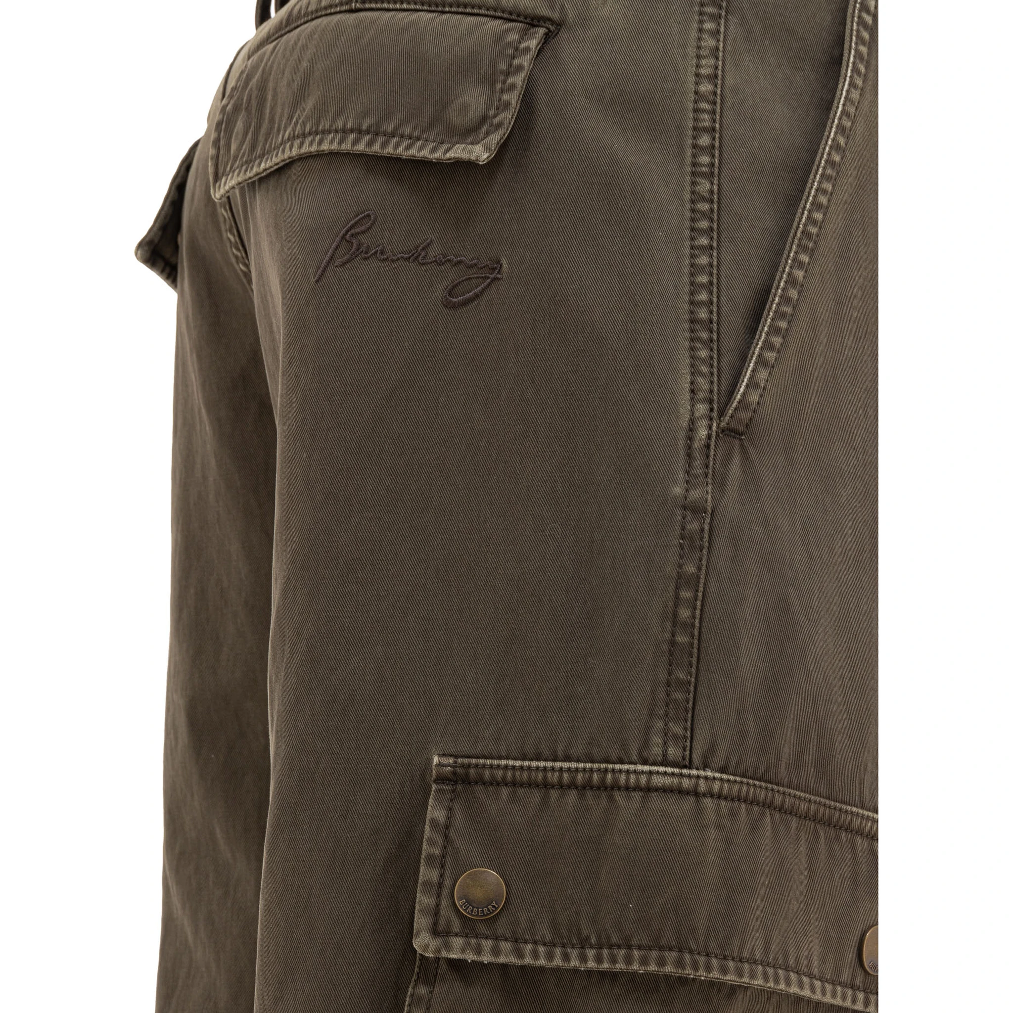 Gabardine cargo trousers