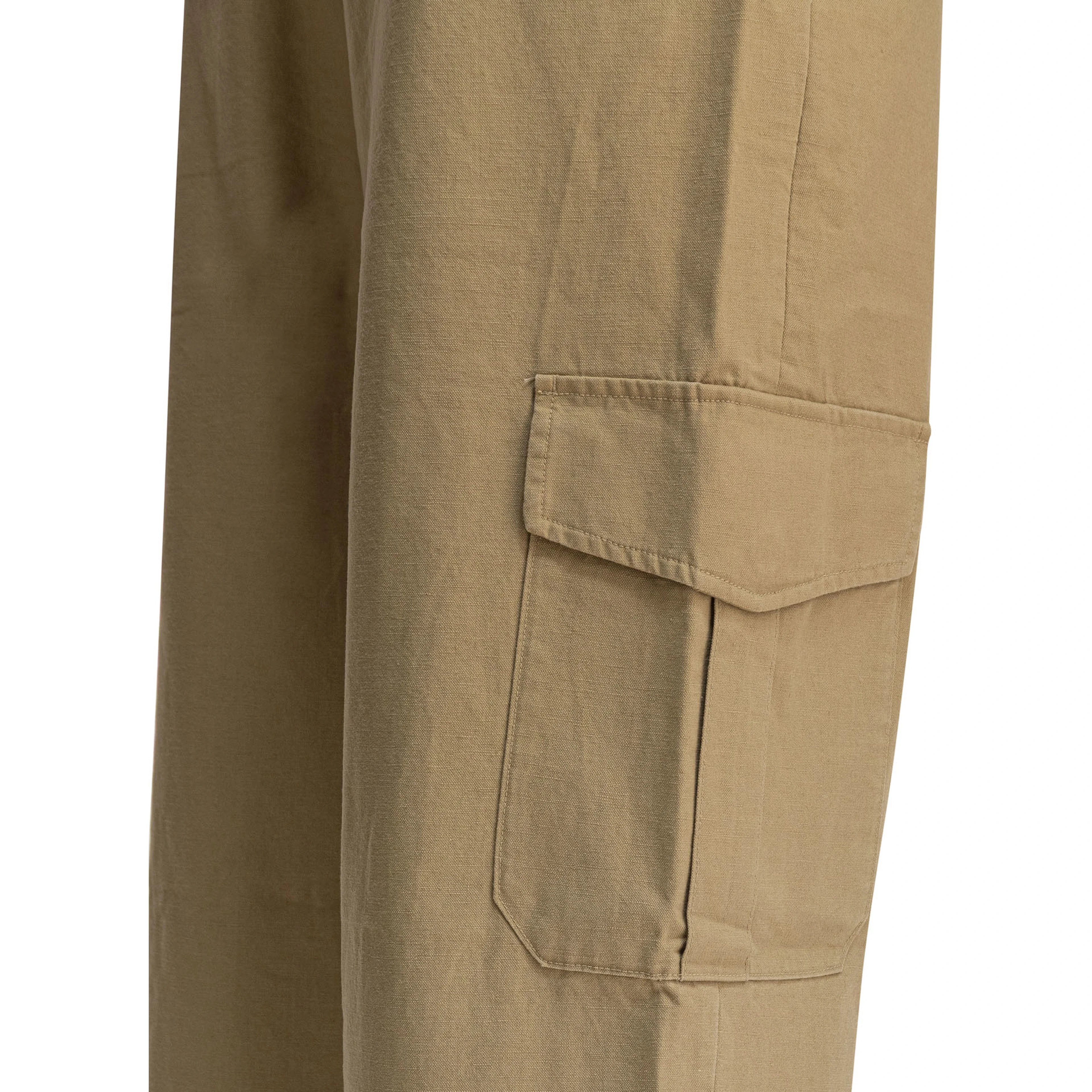Cotton and linen cargo trousers