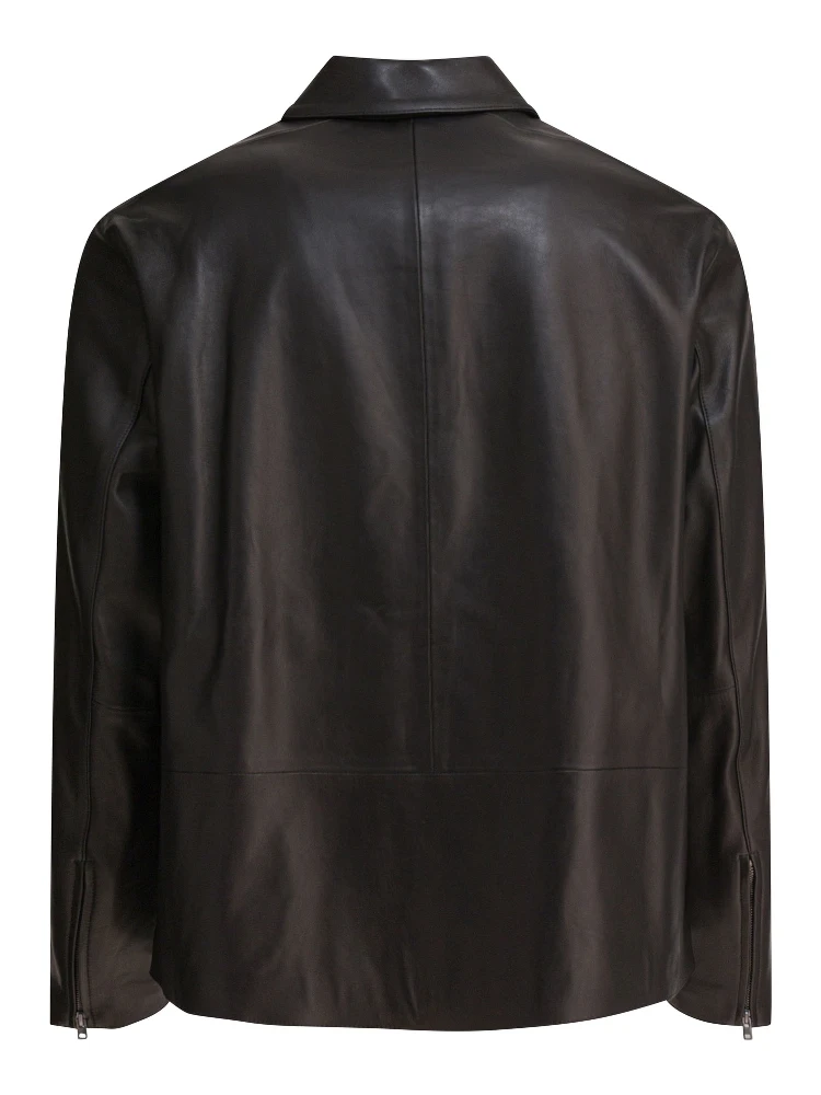 Leather jacket with zipper alternative