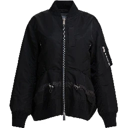 Nylon twill bomber jacket