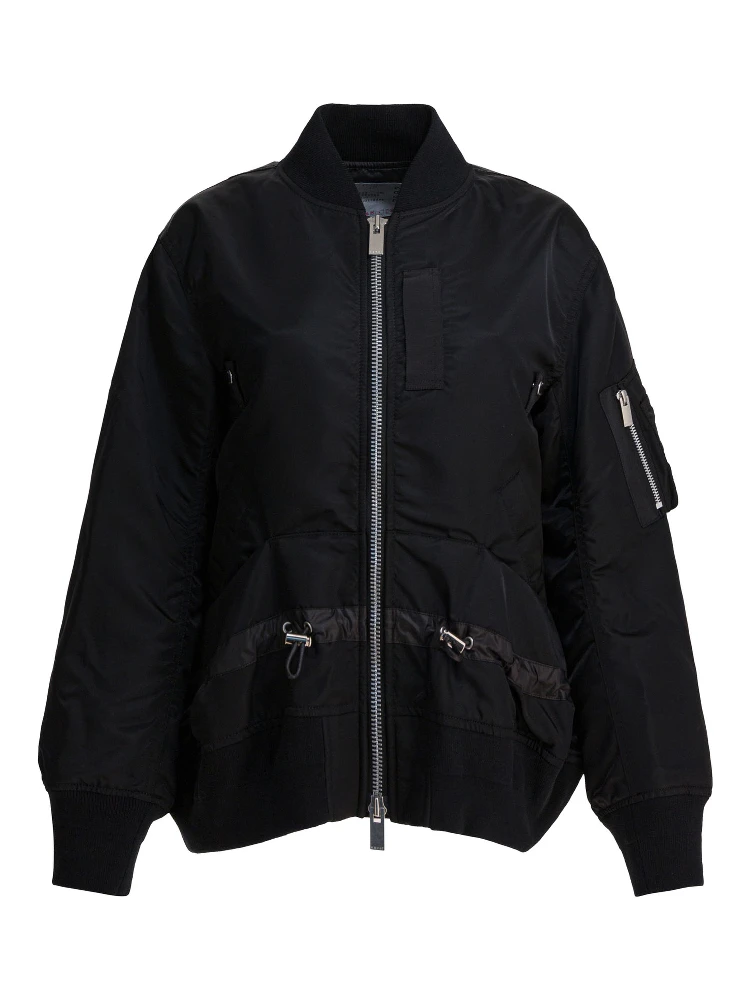 Nylon twill bomber jacket