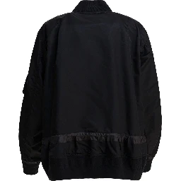 Nylon twill bomber jacket