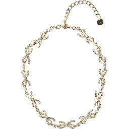 Necklace with embellished bows and crystals
