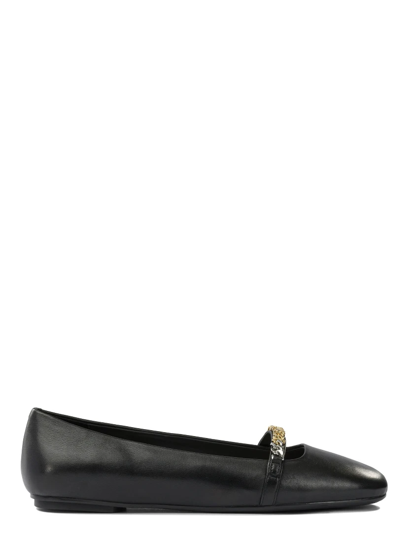 Leather ballet flats with square toe