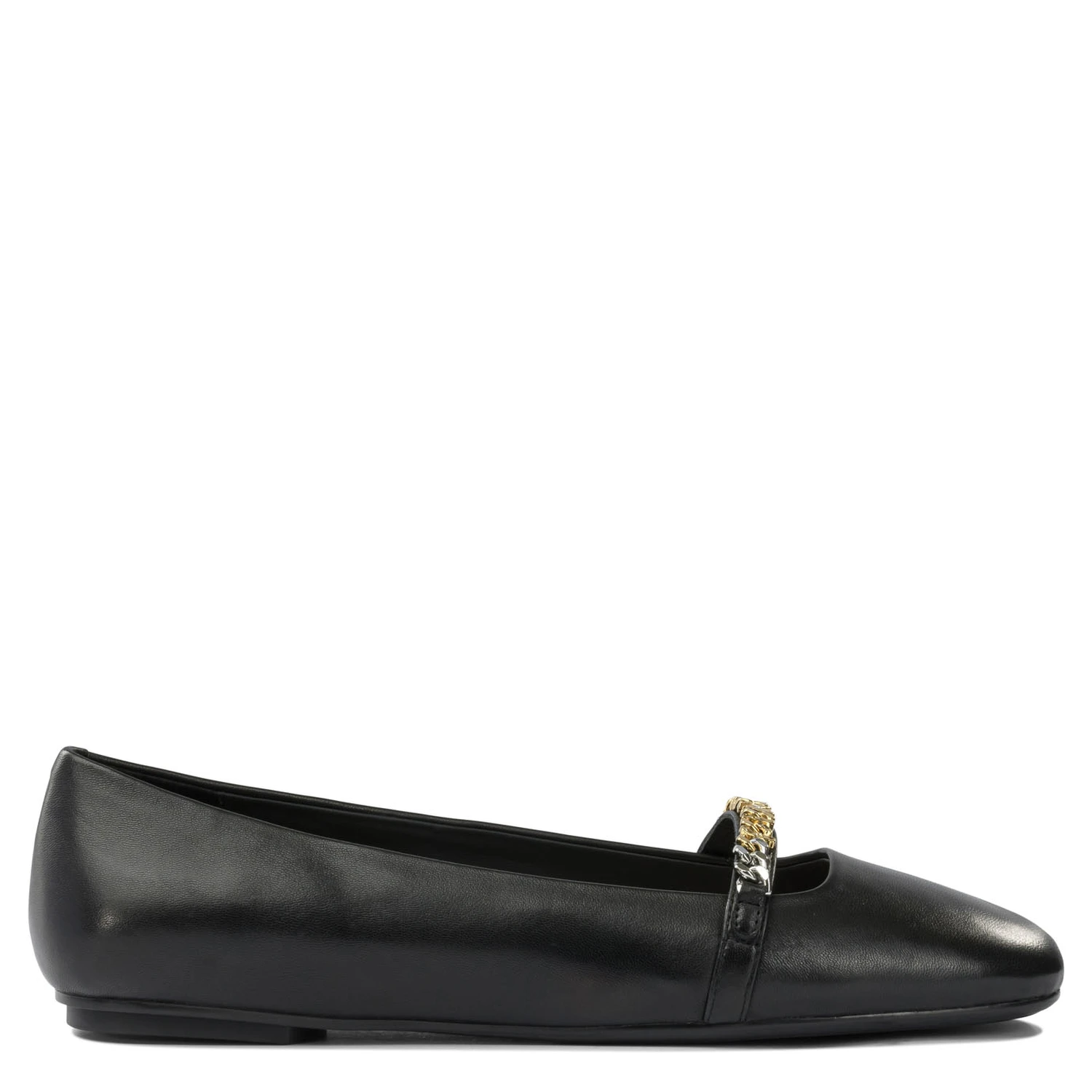 Leather ballet flats with square toe
