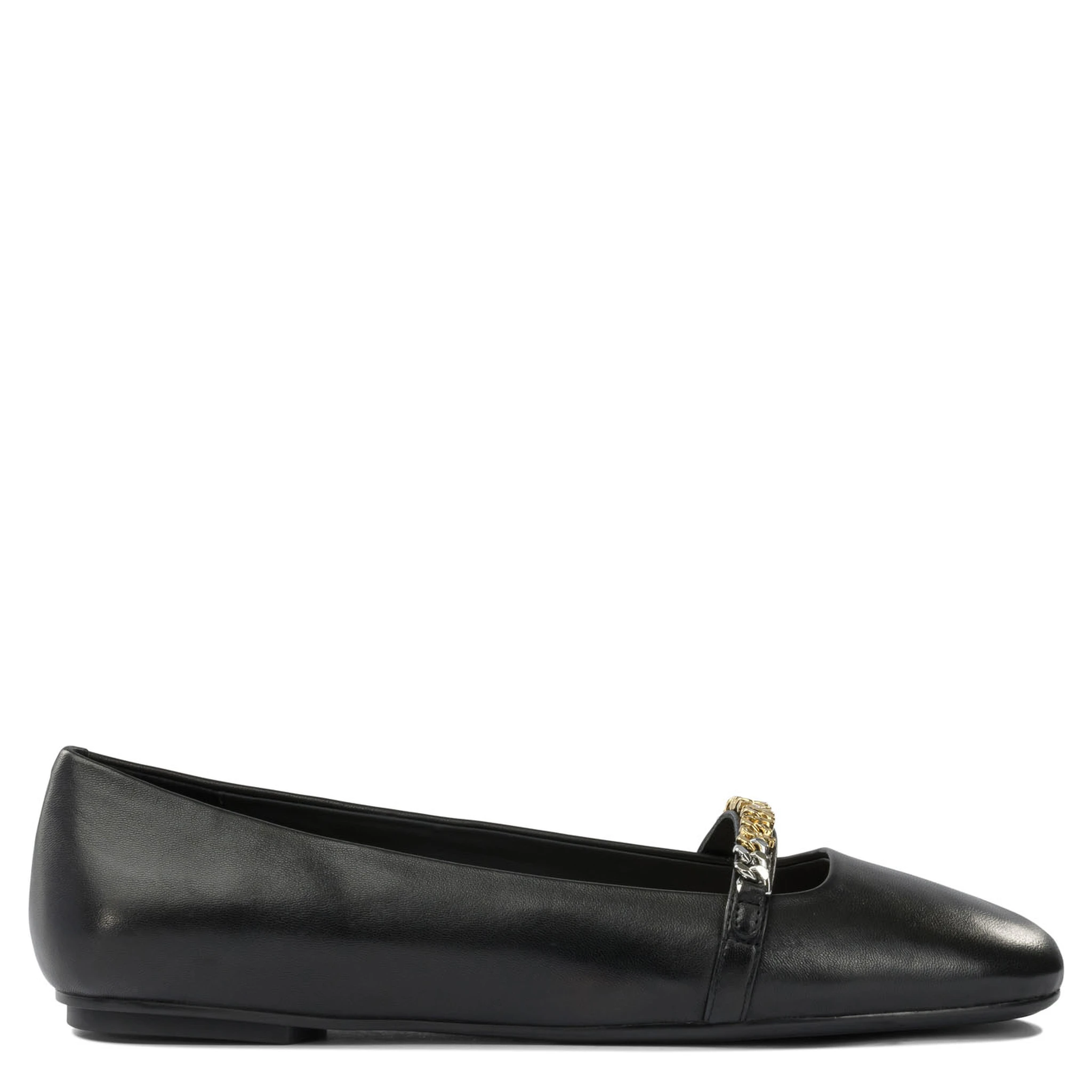 Leather ballet flats with square toe