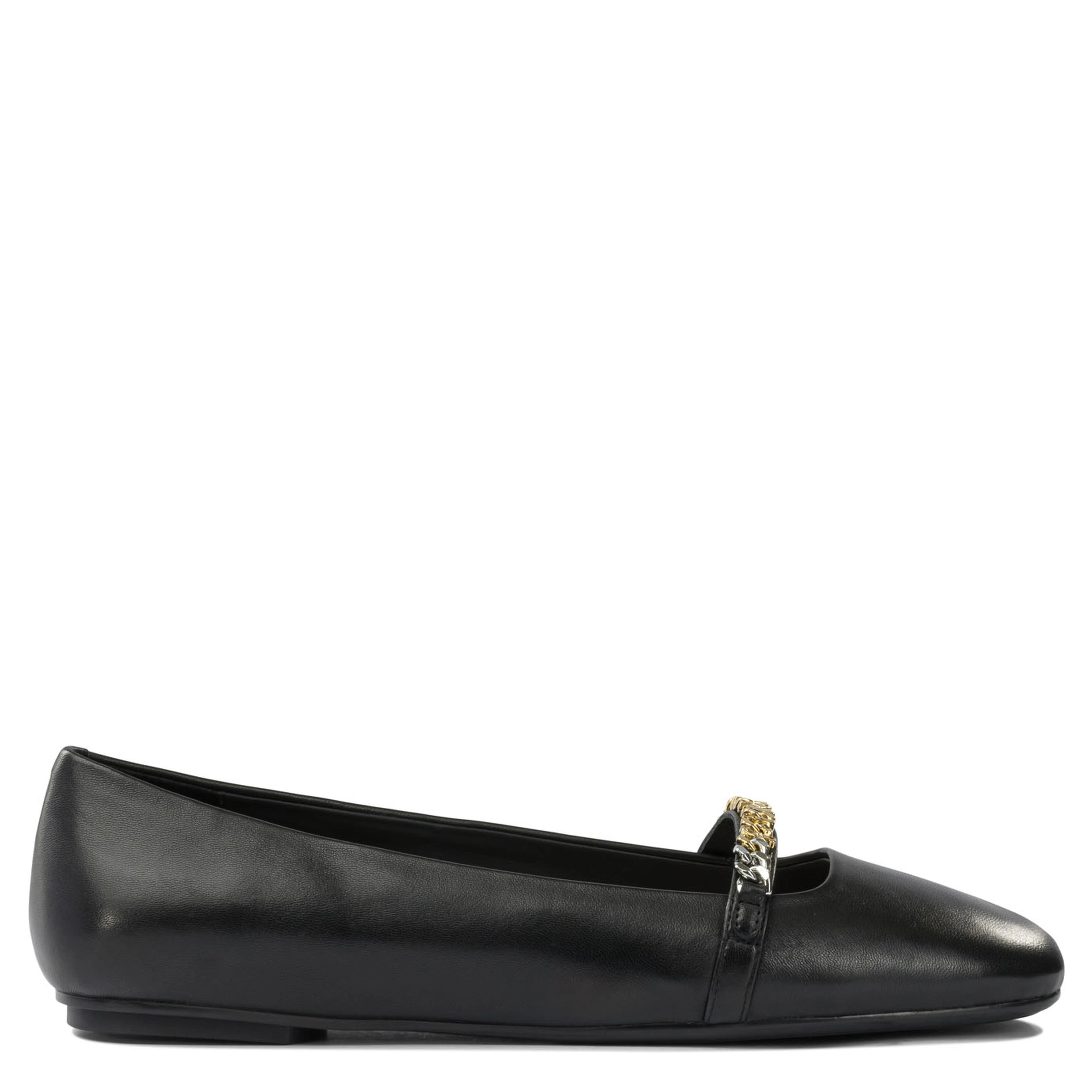 Leather ballet flats with square toe