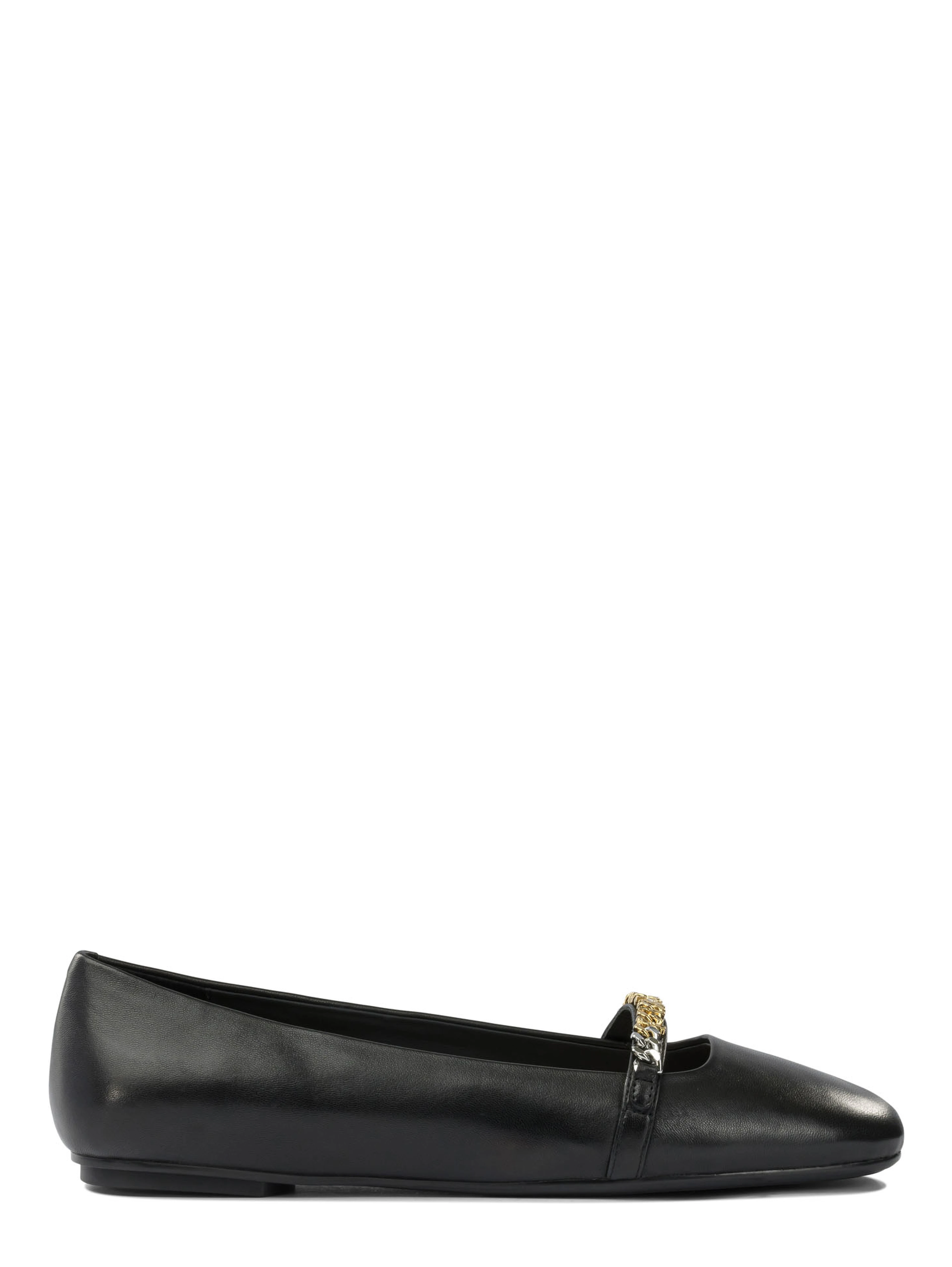 Leather ballet flats with square toe