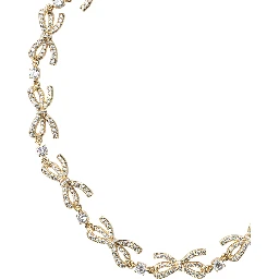Necklace with embellished bows and crystals