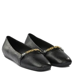 Leather ballet flats with square toe