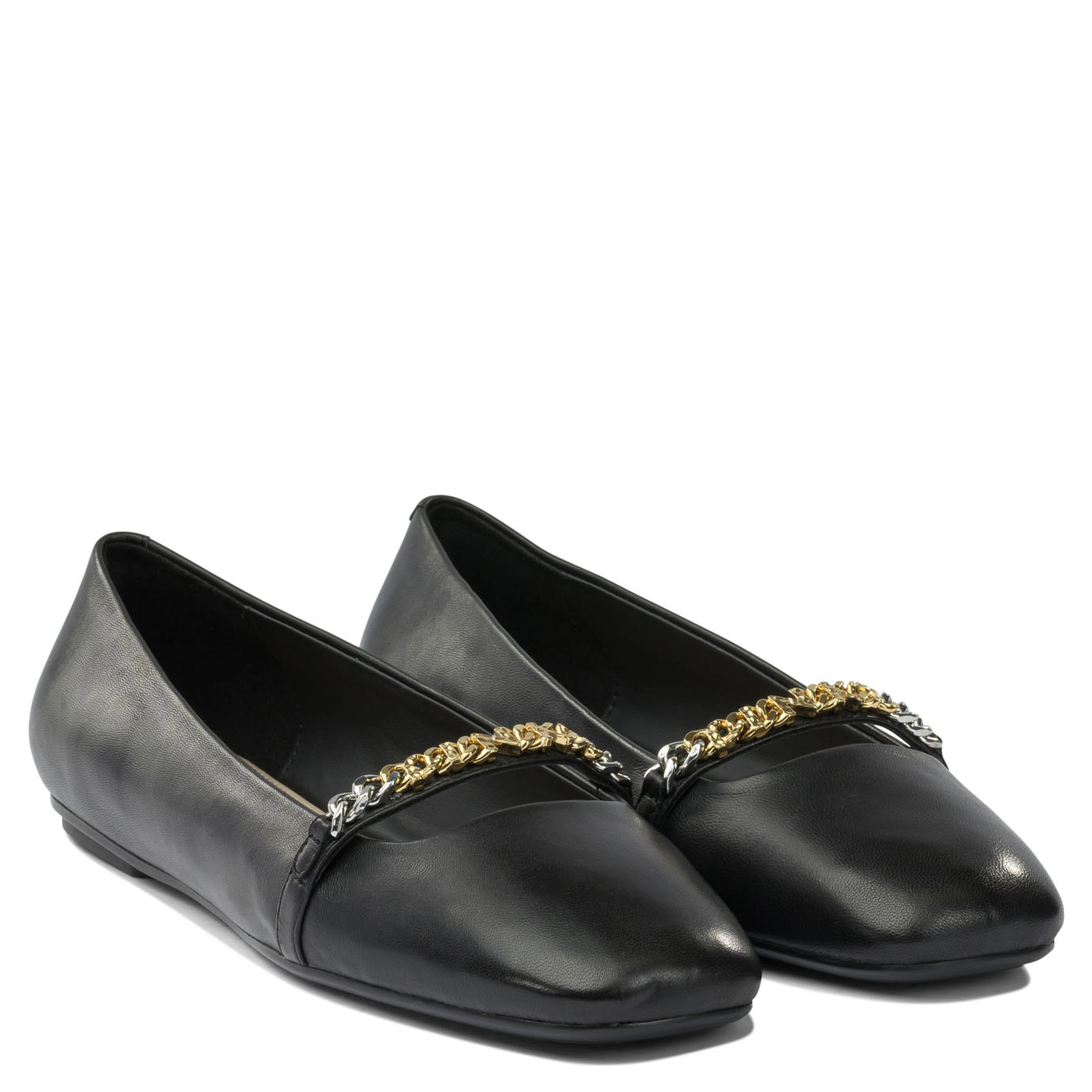 Leather ballet flats with square toe