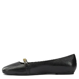 Leather ballet flats with square toe