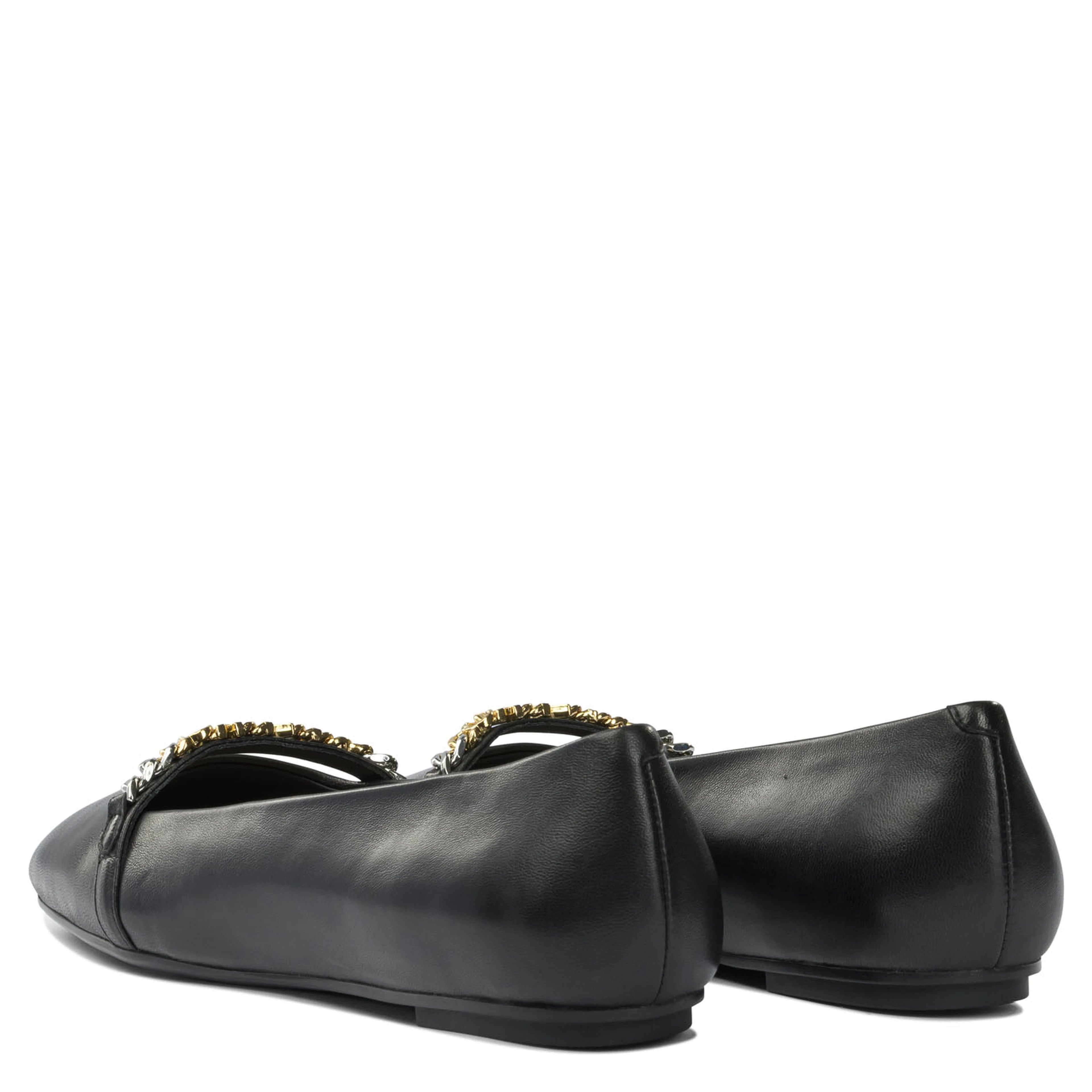 Leather ballet flats with square toe