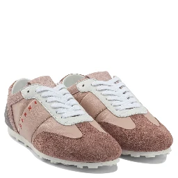 Leather sneaker with logo