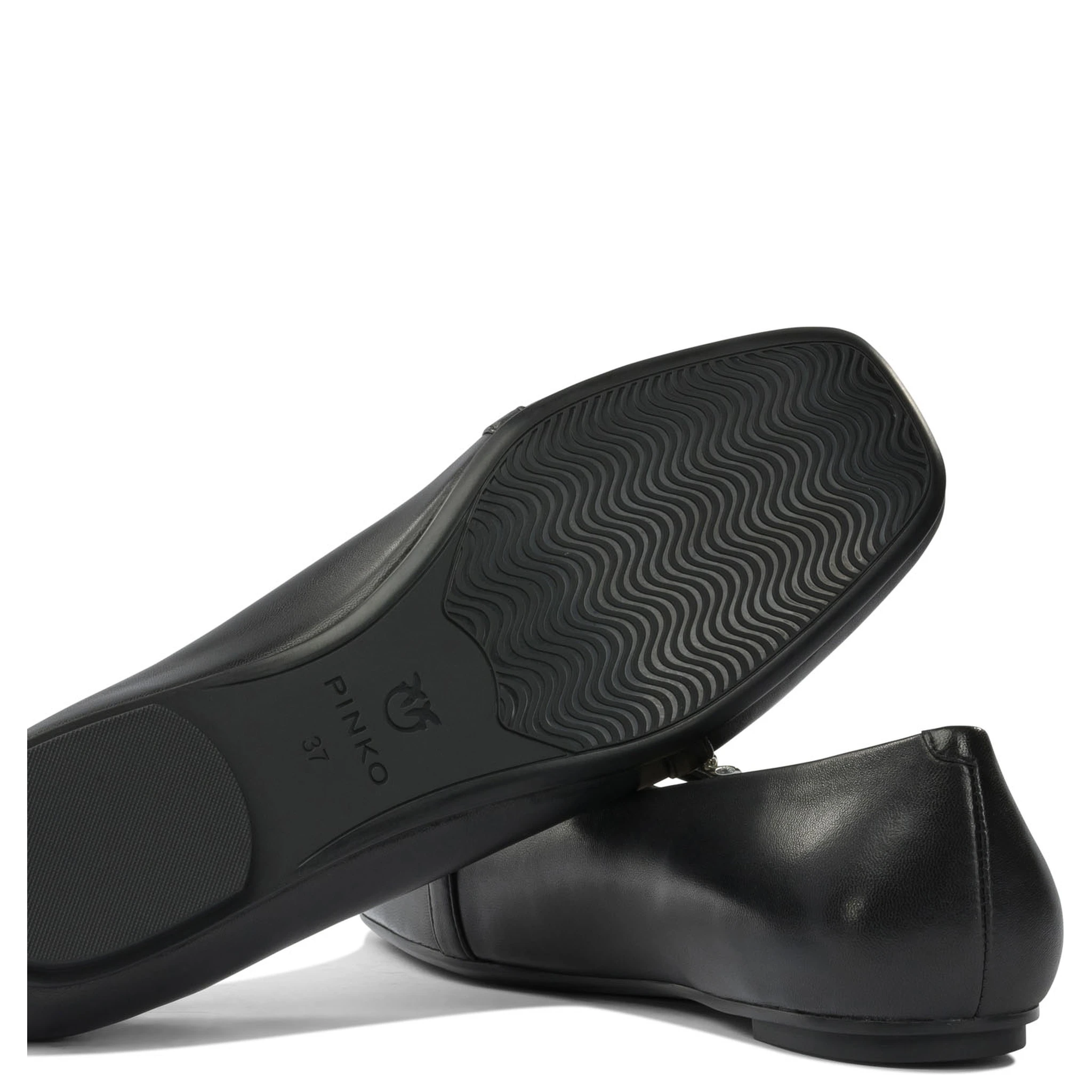 Leather ballet flats with square toe
