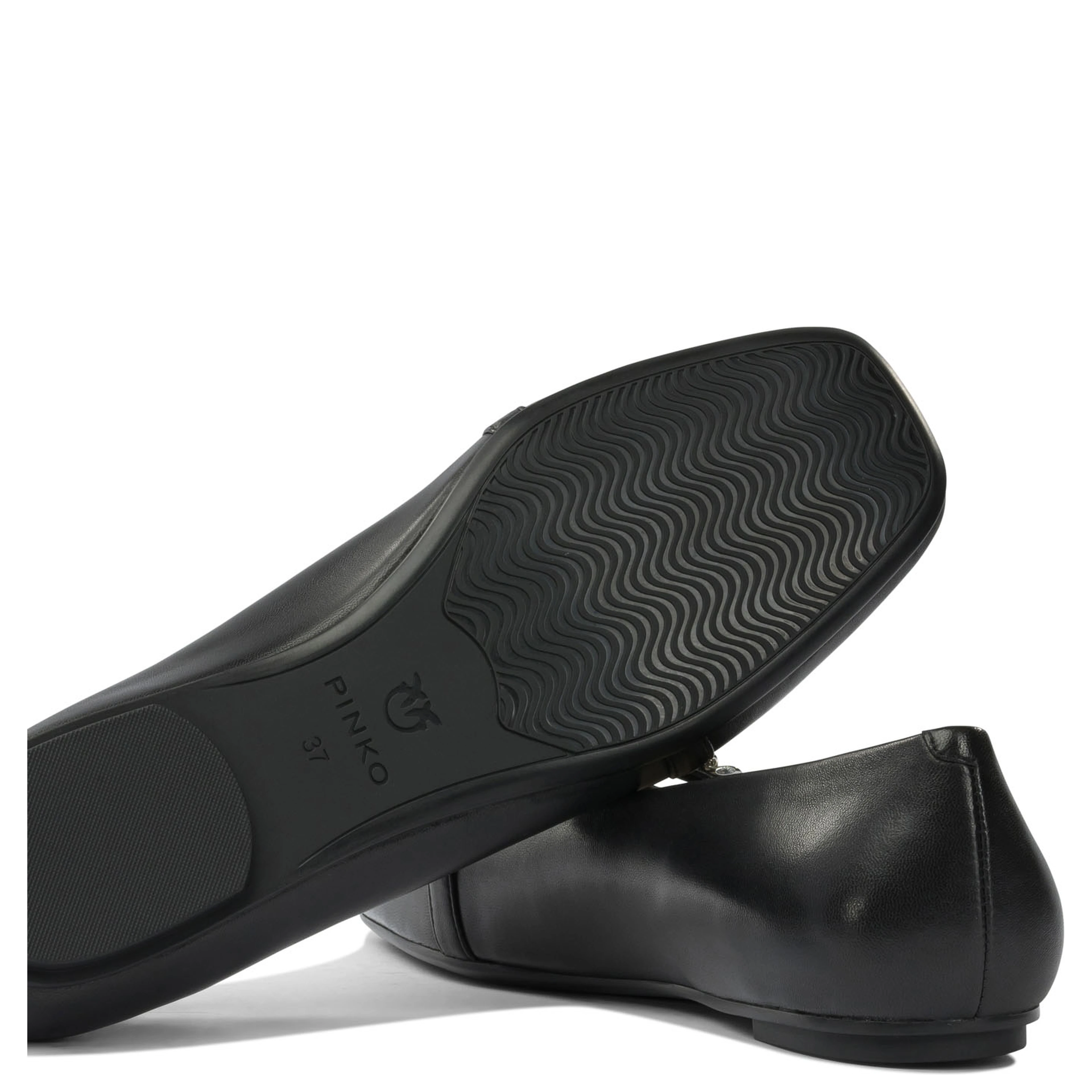 Leather ballet flats with square toe