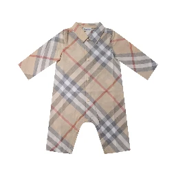 Check cotton playsuit