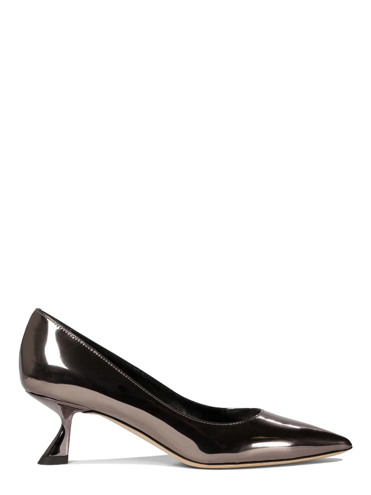 Pumps in mirror effect leather