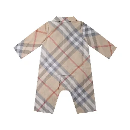 Check cotton playsuit