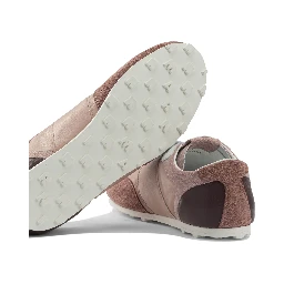 Leather sneaker with logo