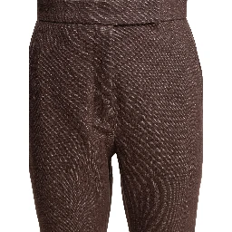 Denim-effect cotton trousers
