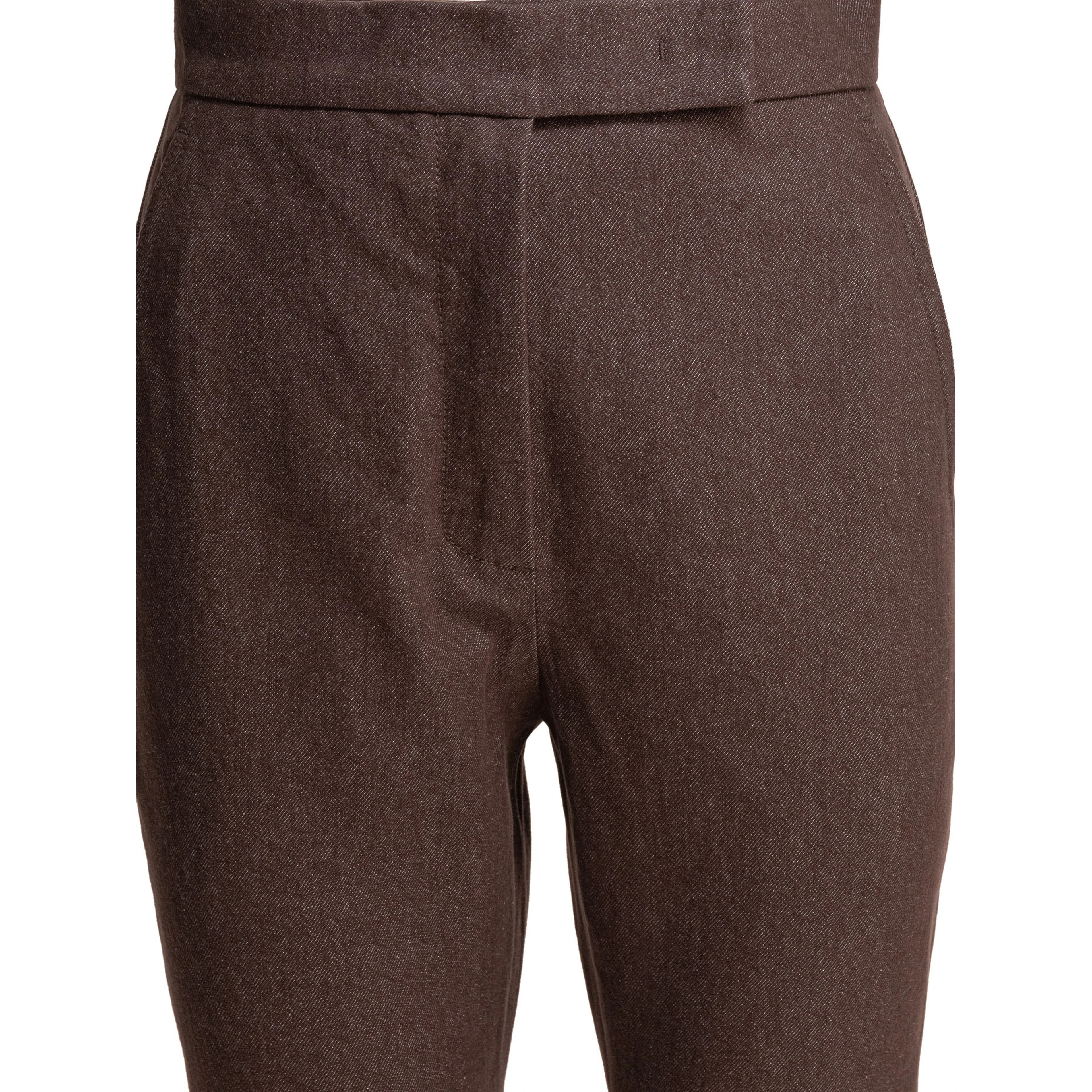 Denim-effect cotton trousers