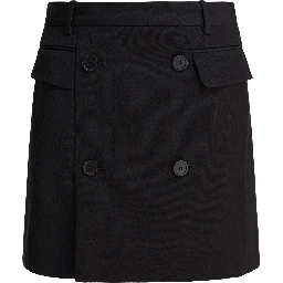 Viscose and wool twill miniskirt