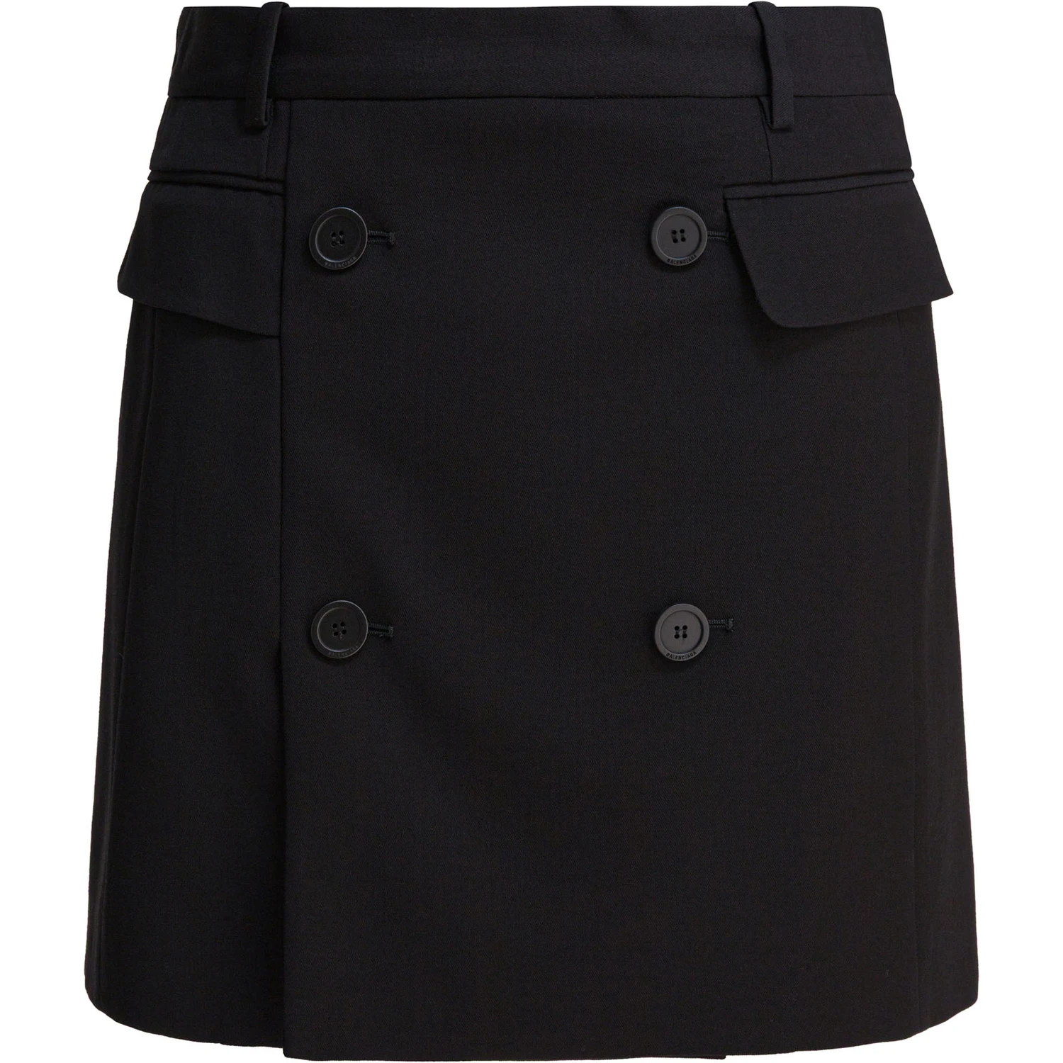 Viscose and wool twill miniskirt