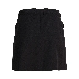 Viscose and wool twill miniskirt