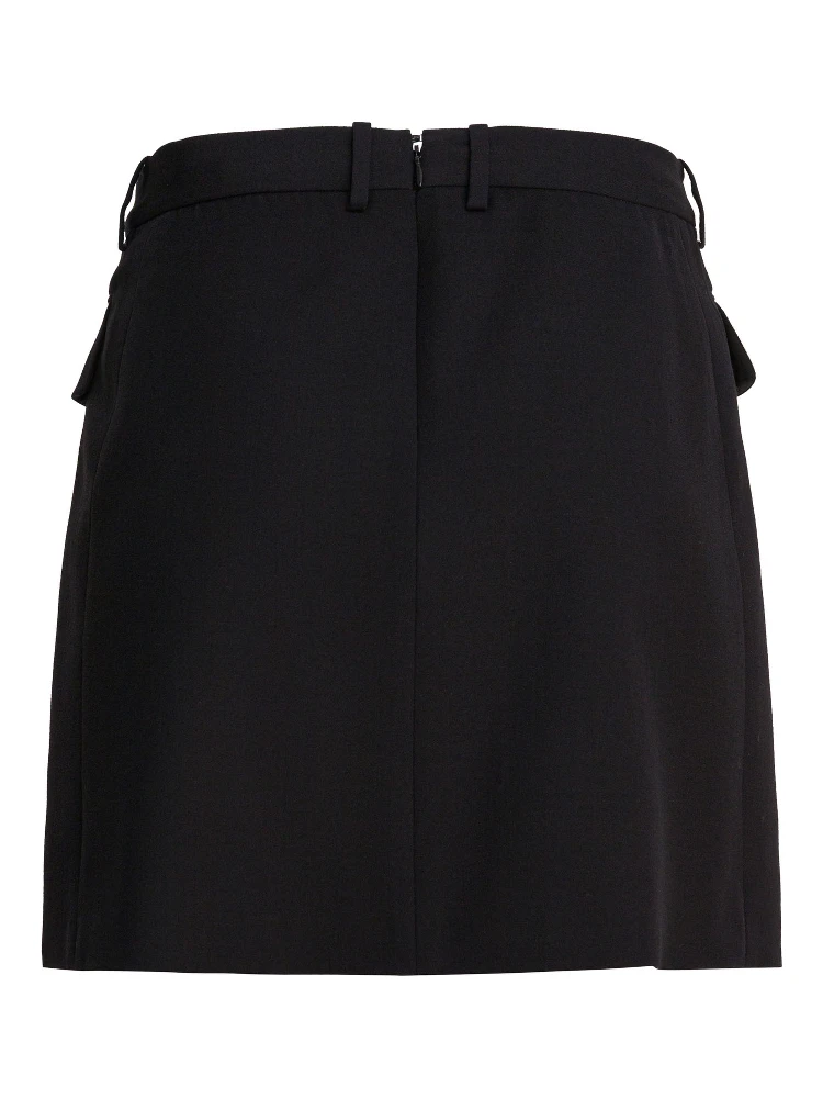 Viscose and wool twill miniskirt alternative