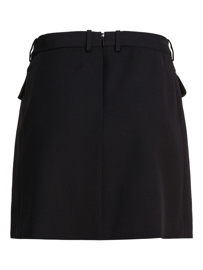 Viscose and wool twill miniskirt