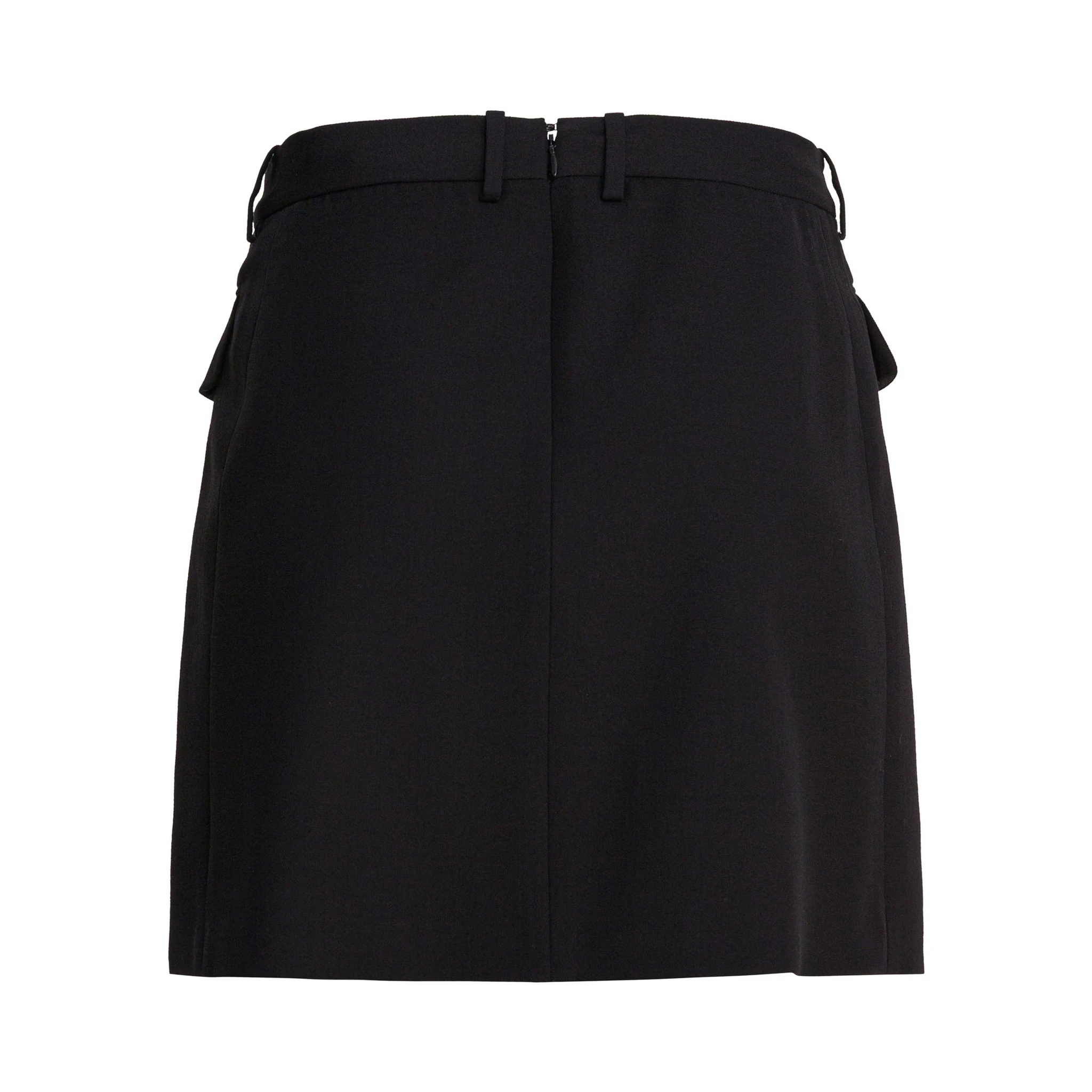 Viscose and wool twill miniskirt