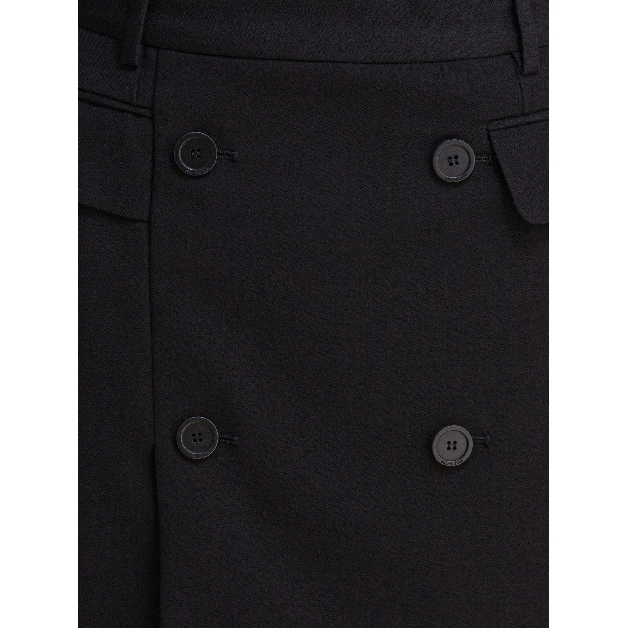 Viscose and wool twill miniskirt