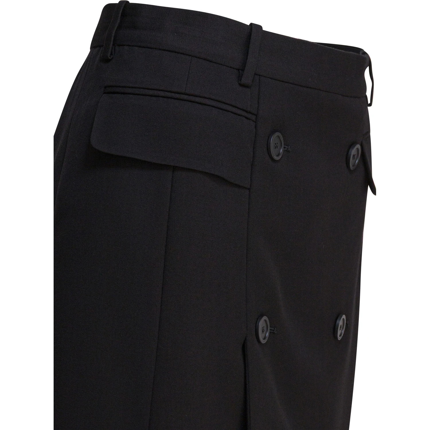 Viscose and wool twill miniskirt