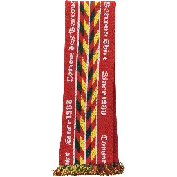 Knitted fringed scarf