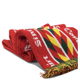 Knitted fringed scarf