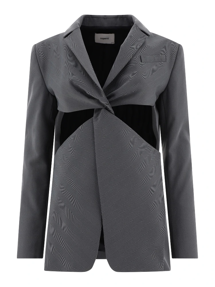 "Twisted Cut-Out" Tailored Jacket