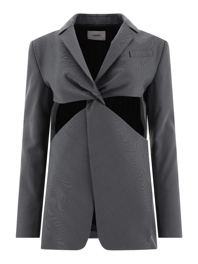 "Twisted Cut-Out" Tailored Jacket