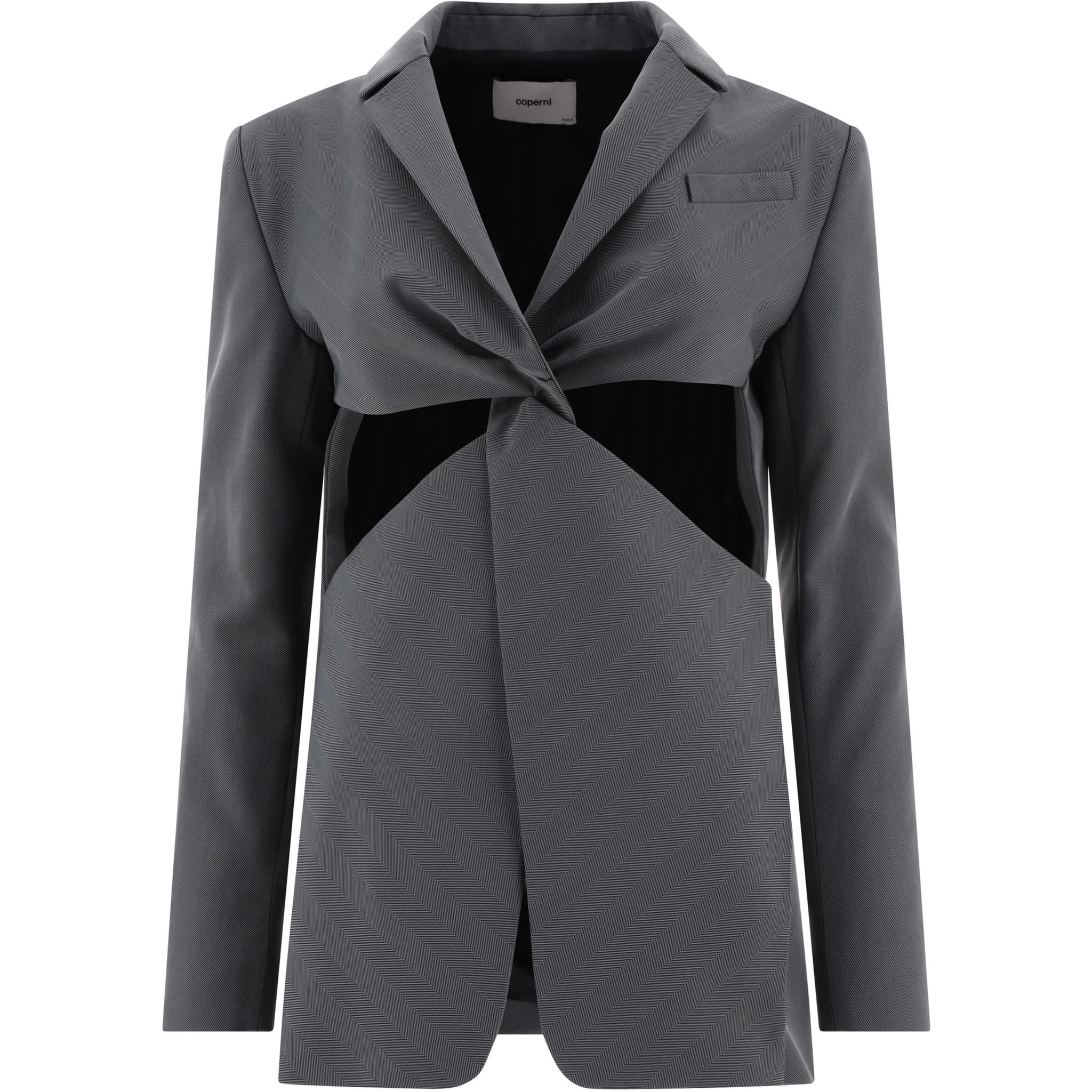 "Twisted Cut-Out" Tailored Jacket