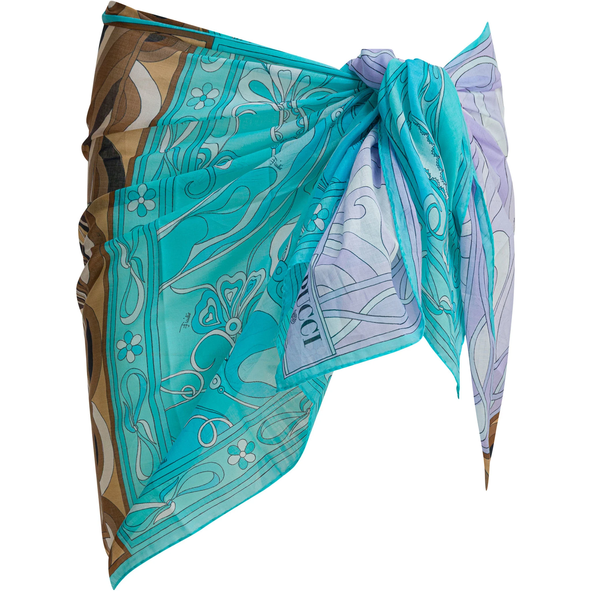 Pareo with three iconic prints