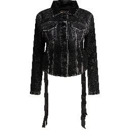 Denim jacket with laces