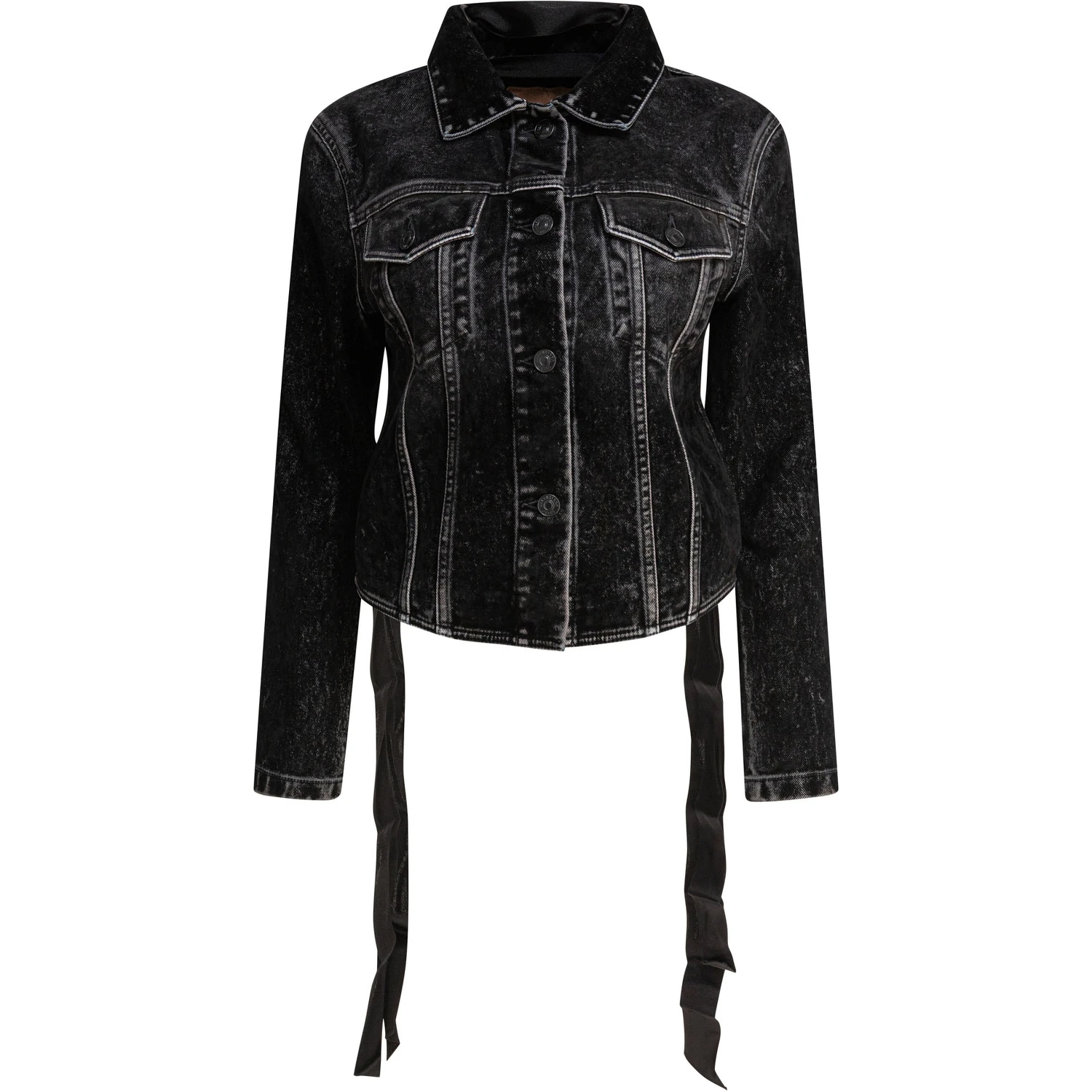 Denim jacket with laces