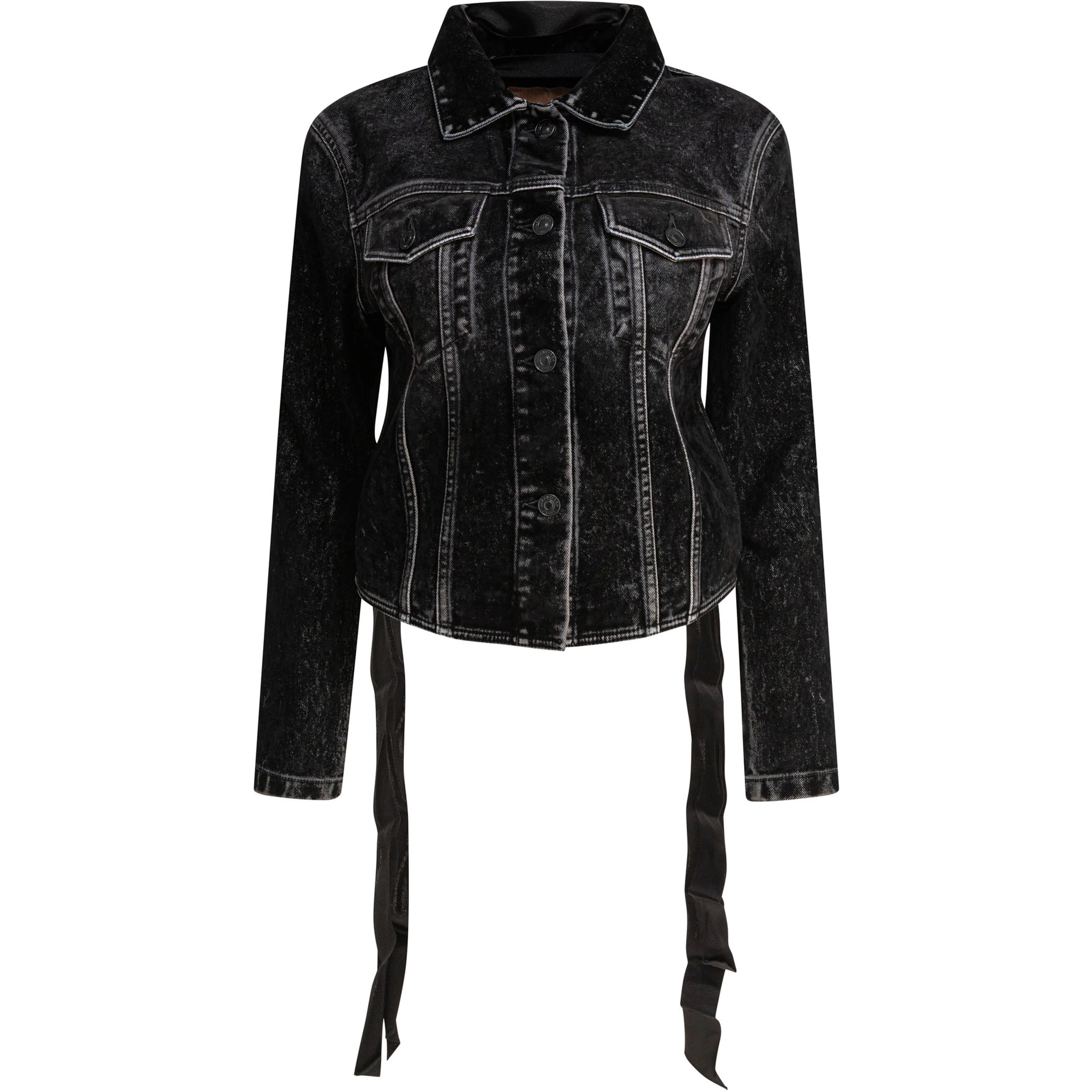 Denim jacket with laces
