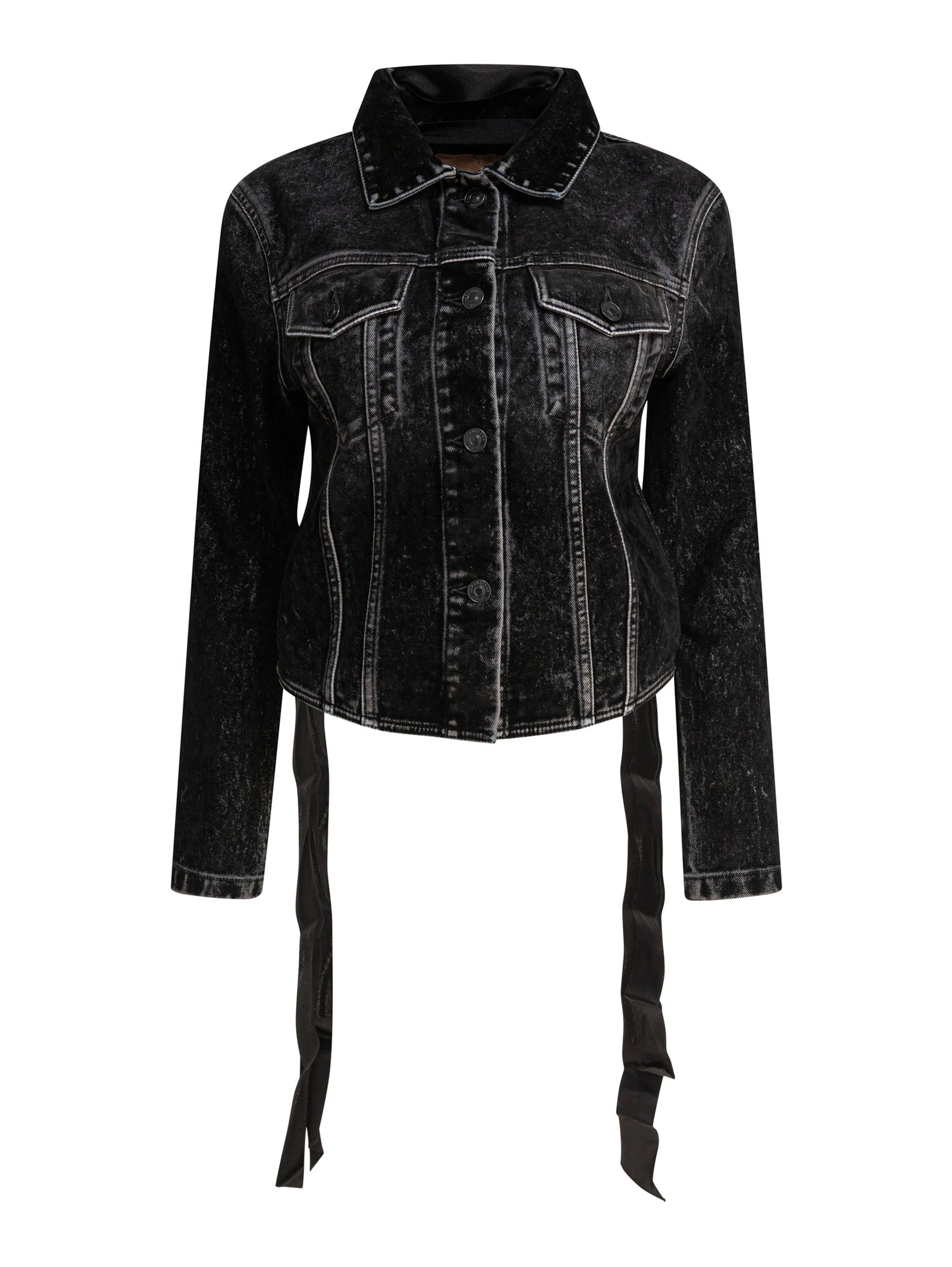 Denim jacket with laces