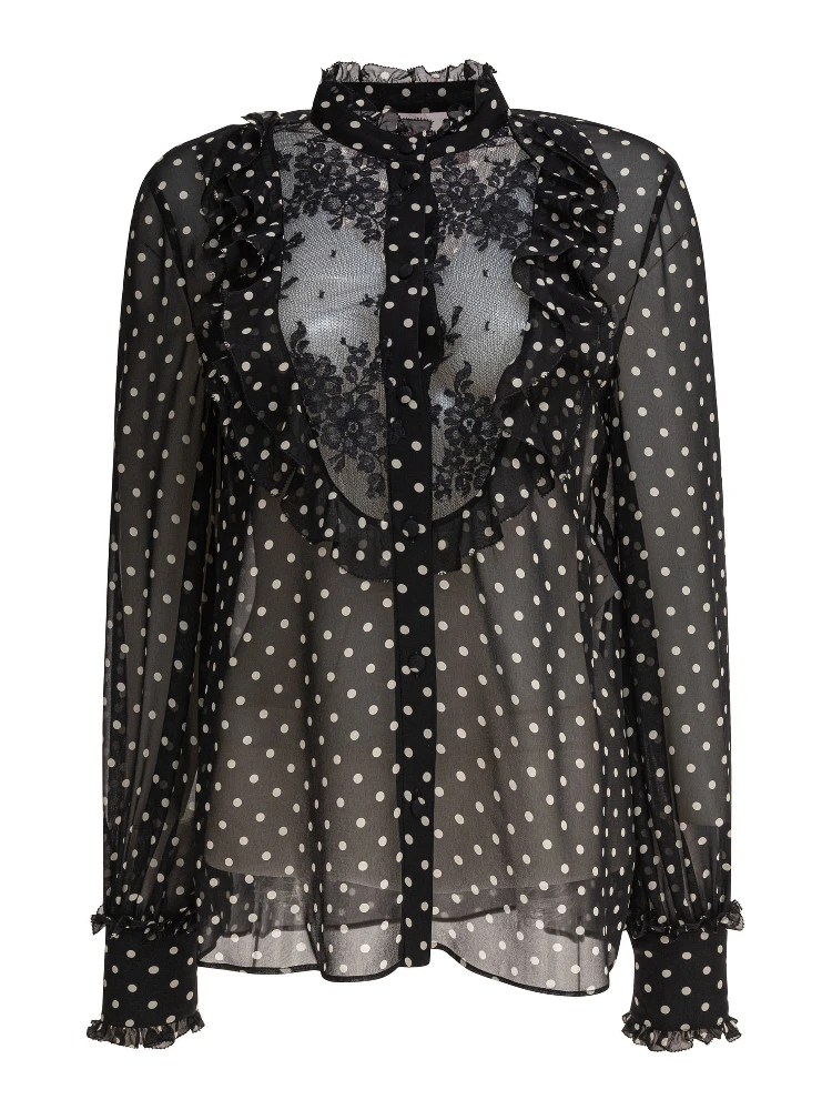 Silk long-sleeved shirt