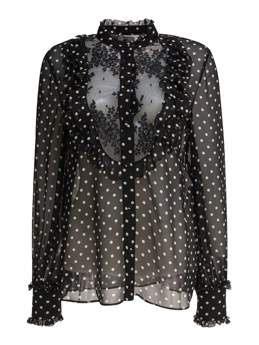 Silk long-sleeved shirt