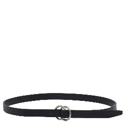 Leather belt with double ring