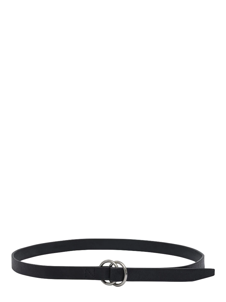 Leather belt with double ring